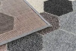 Teppich HEOS 78537 grau / rosa / creme HEXAGON