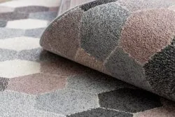 Teppich HEOS 78537 grau / rosa / creme HEXAGON