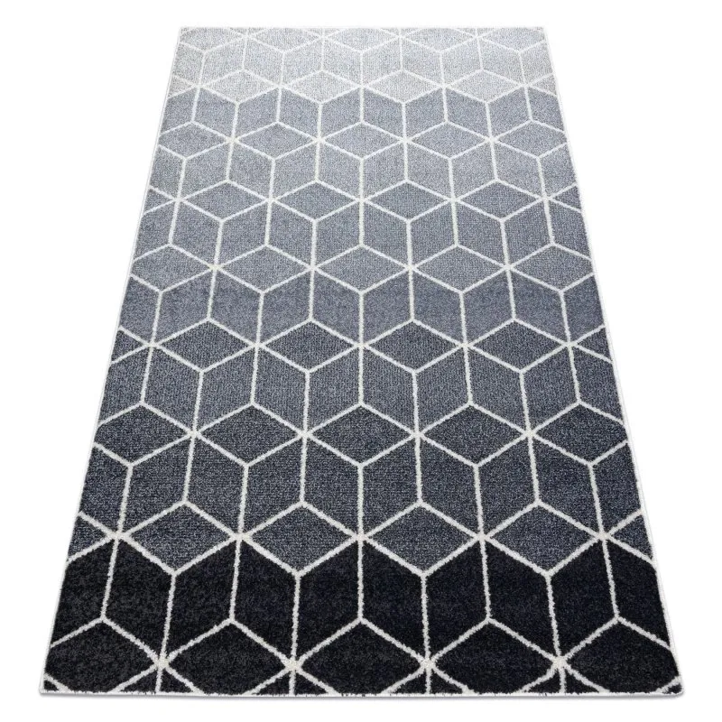 Teppich HEOS 78590 creme / silber / Anthrazit WÜRFEL