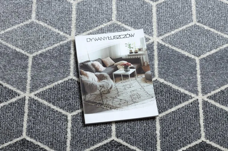 Teppich HEOS 78590 creme / silber / Anthrazit WÜRFEL