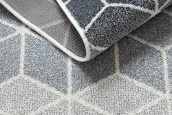 Teppich HEOS 78590 creme / silber / Anthrazit WÜRFEL