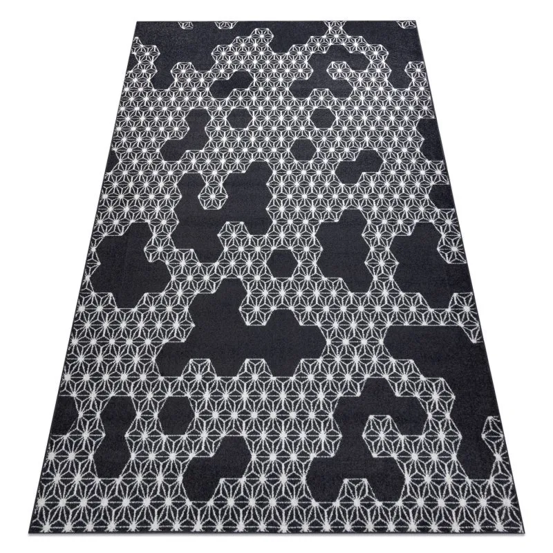 Teppich HEOS 78547 anthrazit / creme HEXAGON, PUZZLE