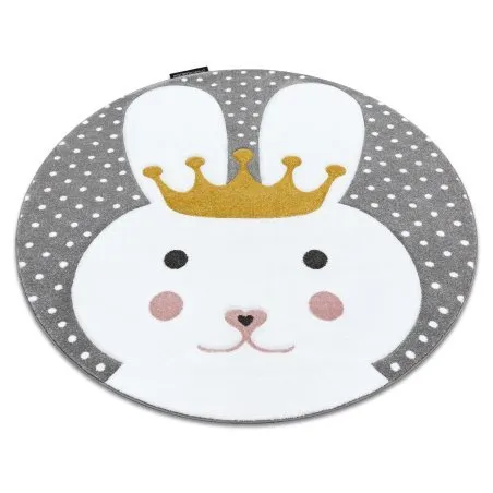 Kinderteppich PETIT BUNNY HASE Kreis grau