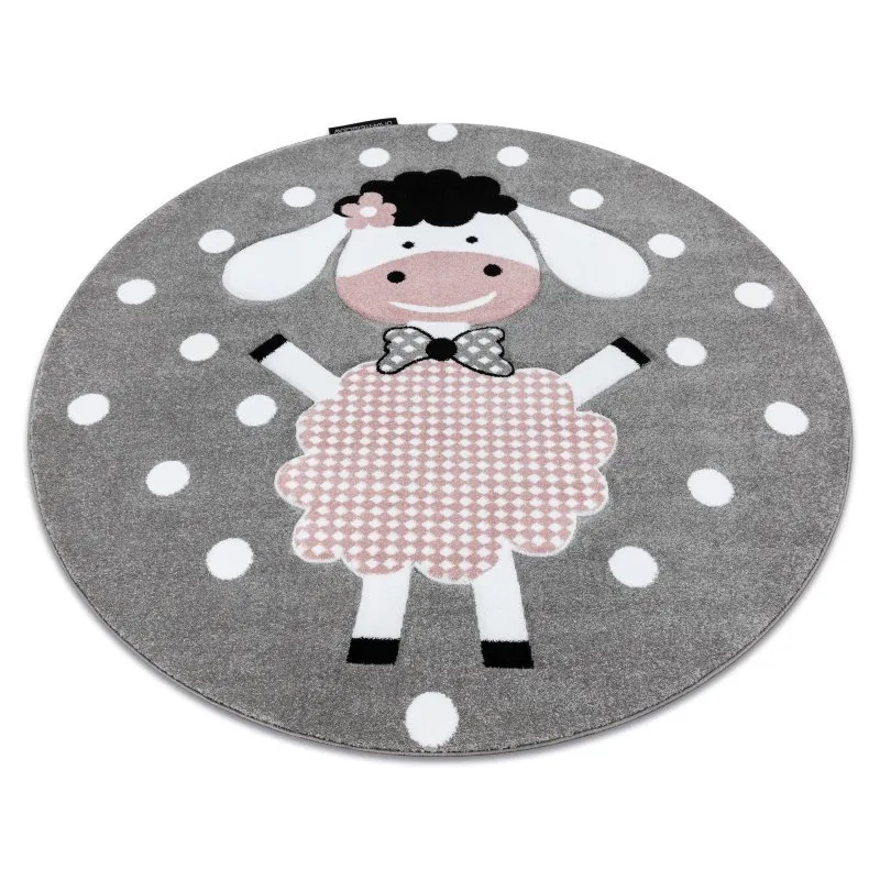 Kinderteppich PETIT DOLLY Schaf Kreis grau