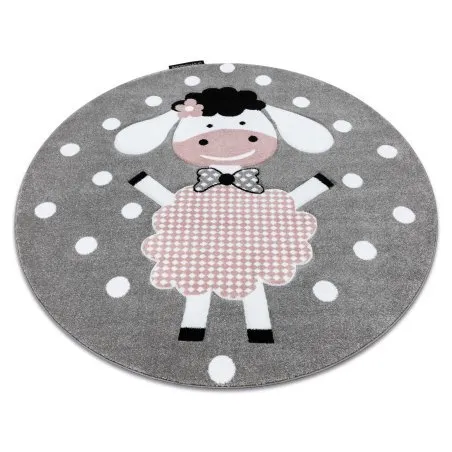 Kinderteppich PETIT DOLLY Schaf Kreis grau