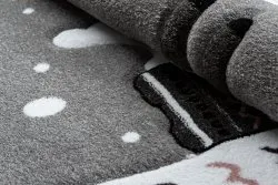 Kinderteppich PETIT LAMA Kreis grau