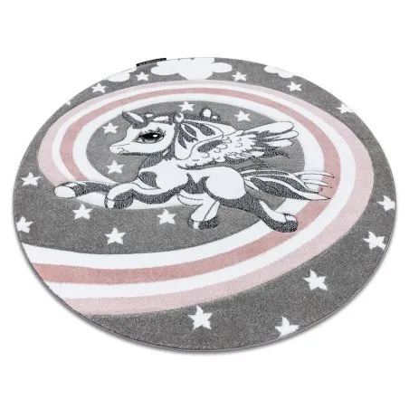 Kinderteppich PETIT PONY Kreis grau