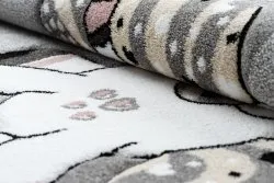 Kinderteppich PETIT UNICORN EINHORN Kreis grau