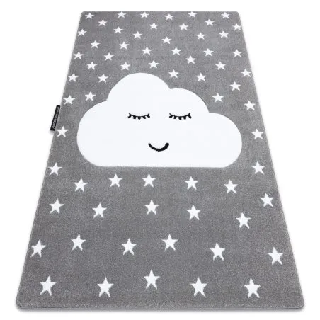 Kinderteppich PETIT CLOUD WOLKEN STERNE grau
