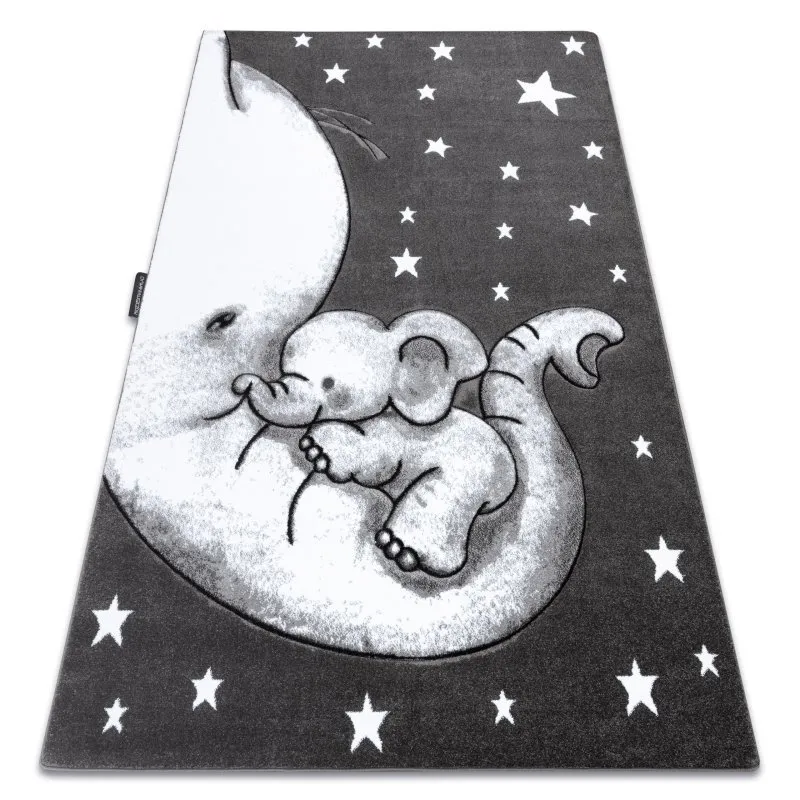 Kinderteppich PETIT TRUMPET TROMPETE ELEFANT STERNE grau