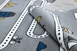 Kinderteppich PETIT STREET STRAßEN grau