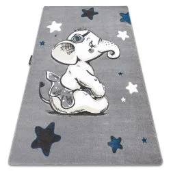 Kinderteppich PETIT ELEPHANT ELEFANT STERNE grau