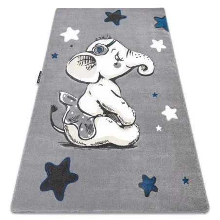 Kinderteppich PETIT ELEPHANT ELEFANT STERNE grau