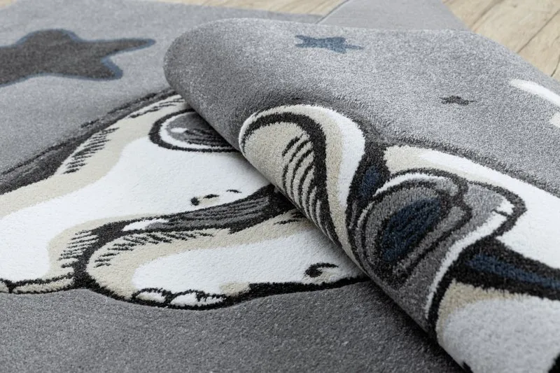 Kinderteppich PETIT ELEPHANT ELEFANT STERNE grau