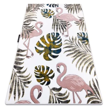 Kinderteppich PETIT GARDEN FLAMINGOS MONSTERA VERLÄSST sahne