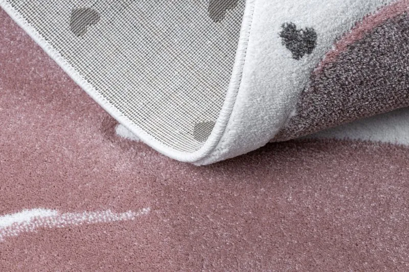Kinderteppich PETIT FLAMINGOS HERZEN sahne