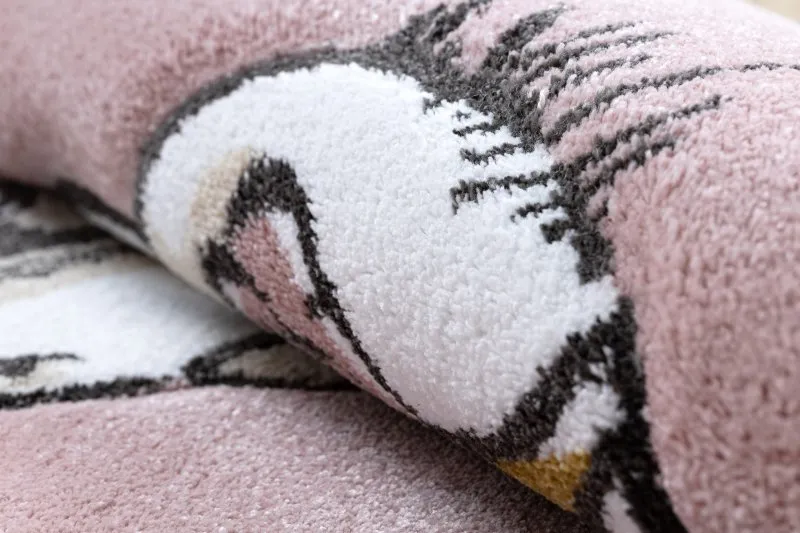 Kinderteppich PETIT ELEPHANT ELEFANT STERNE Kreis rosa