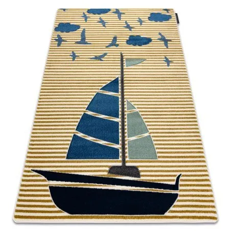 Kinderteppich PETIT SAIL Boot, Segelboot gold