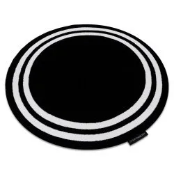 Teppich HAMPTON Rahmen Kreis schwarz