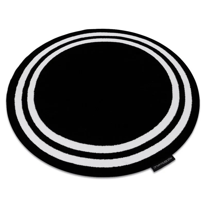 Teppich HAMPTON Rahmen Kreis schwarz