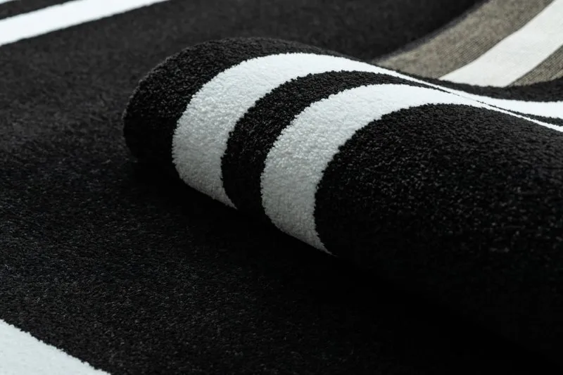 Teppich HAMPTON Rahmen Kreis schwarz