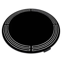 Teppich HAMPTON Chick Kreis Rahmen schwarz