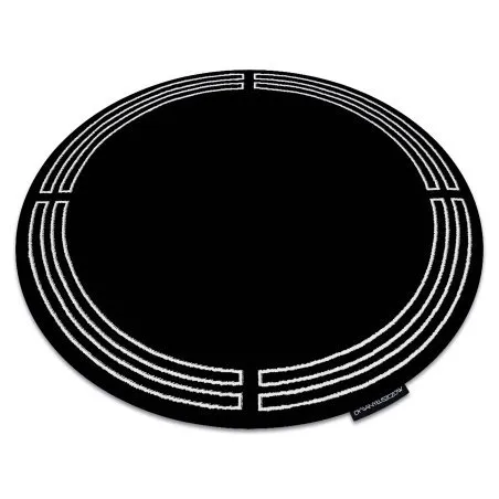 Teppich HAMPTON Chick Kreis Rahmen schwarz