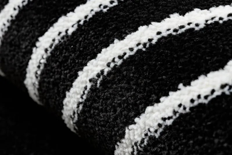 Teppich HAMPTON Chick Kreis Rahmen schwarz