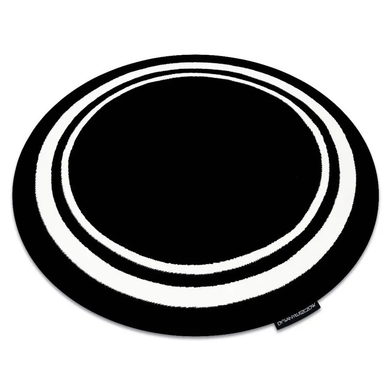 Teppich HAMPTON Border Kreis Rahmen schwarz