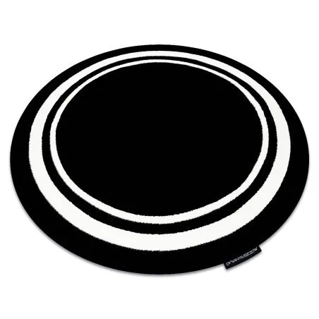 Teppich HAMPTON Border Kreis Rahmen schwarz