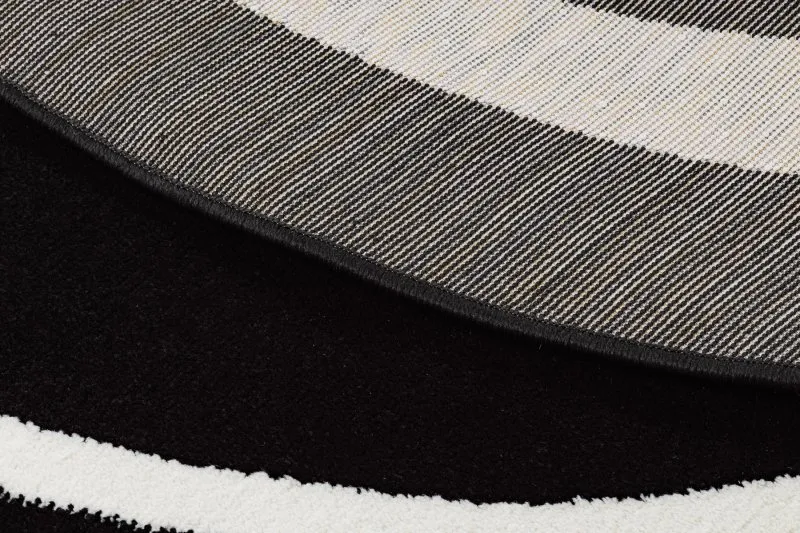 Teppich HAMPTON Border Kreis Rahmen schwarz