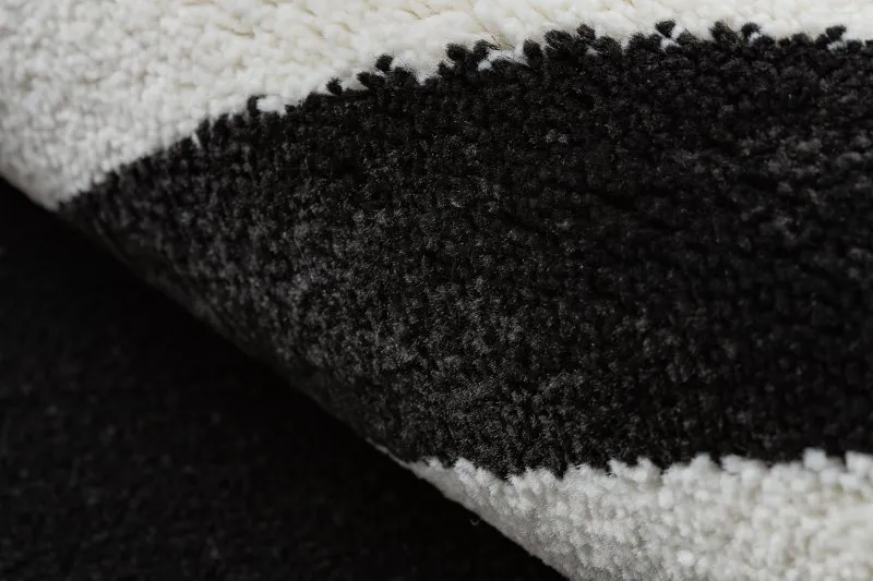 Teppich HAMPTON Border Kreis Rahmen schwarz