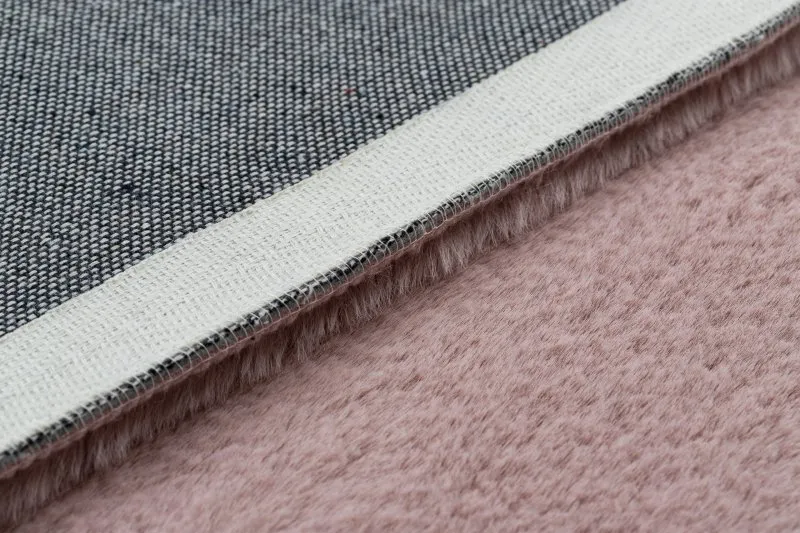 Teppich BUNNY rosa IMITATION VON KANINCHENPELZ