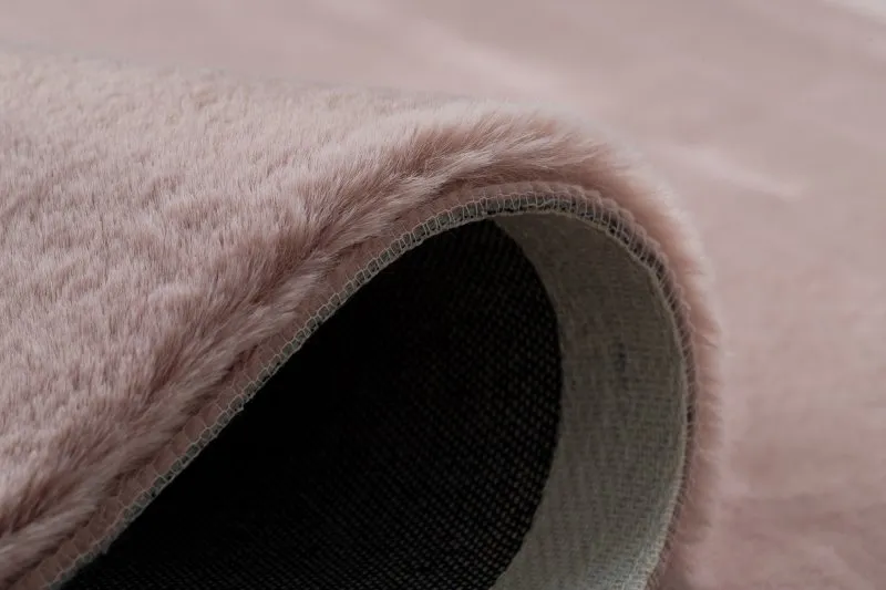 Teppich BUNNY rosa IMITATION VON KANINCHENPELZ