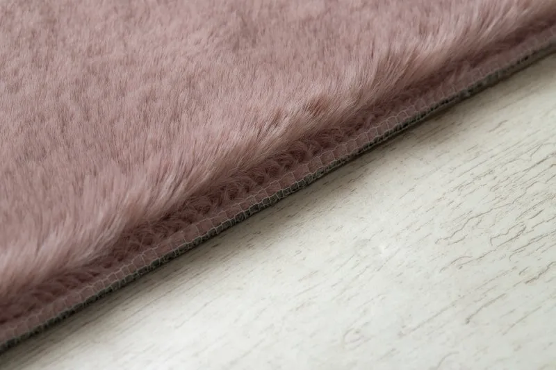 Teppich BUNNY rosa IMITATION VON KANINCHENPELZ