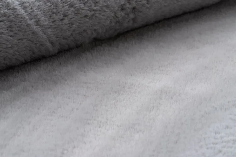 Teppich BUNNY silber IMITATION VON KANINCHENPELZ