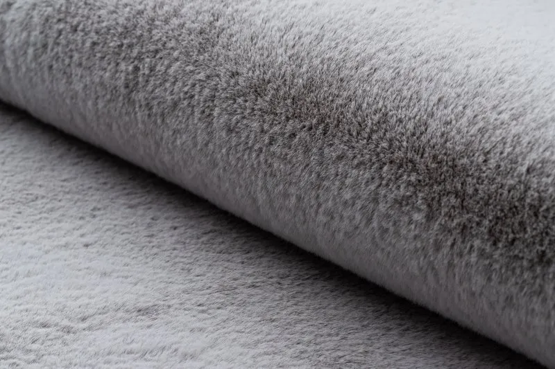 Teppich BUNNY silber IMITATION VON KANINCHENPELZ