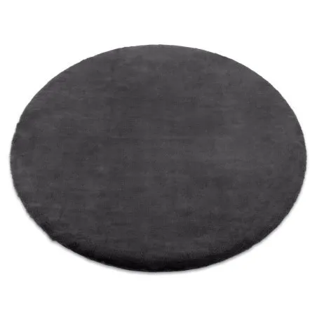 Teppich BUNNY Kreis grau IMITATION VON KANINCHENPELZ