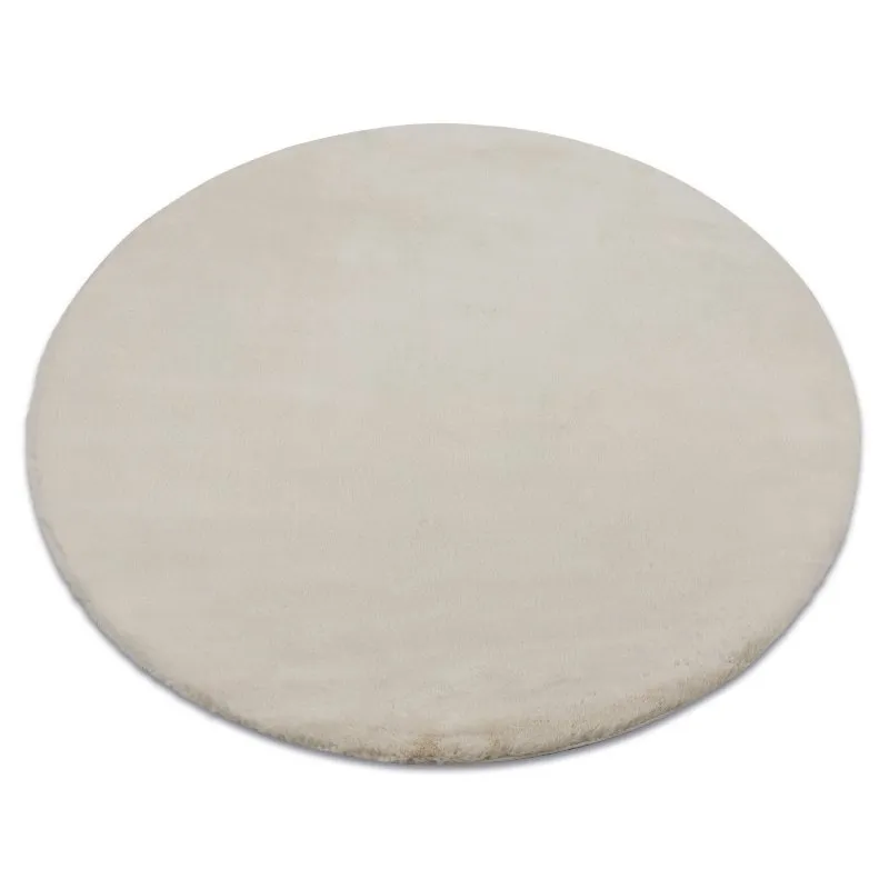 Teppich BUNNY Kreis beige IMITATION VON KANINCHENPELZ