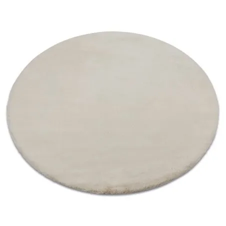 Teppich BUNNY Kreis beige IMITATION VON KANINCHENPELZ