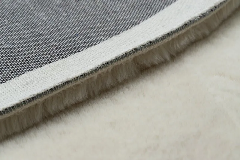 Teppich BUNNY Kreis beige IMITATION VON KANINCHENPELZ