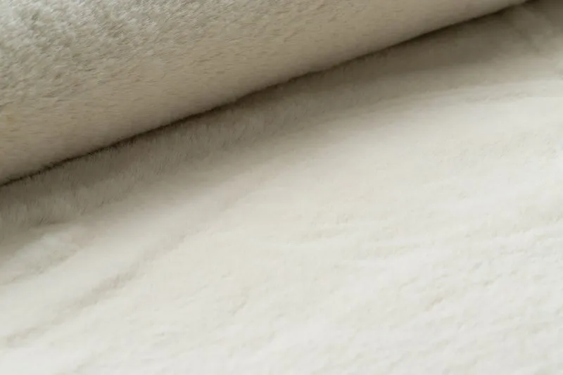 Teppich BUNNY Kreis beige IMITATION VON KANINCHENPELZ