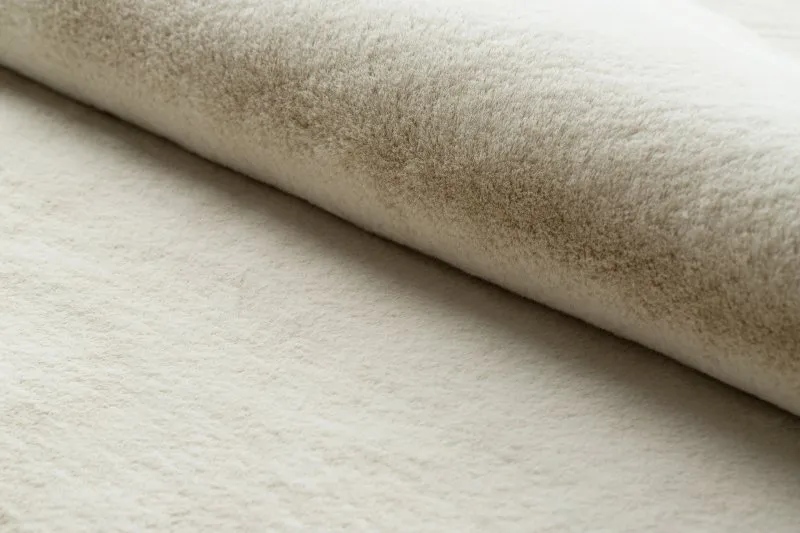 Teppich BUNNY Kreis beige IMITATION VON KANINCHENPELZ