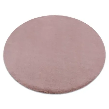 Teppich BUNNY Kreis rosa IMITATION VON KANINCHENPELZ