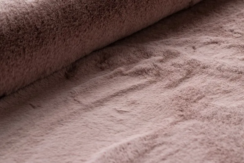 Teppich BUNNY Kreis rosa IMITATION VON KANINCHENPELZ