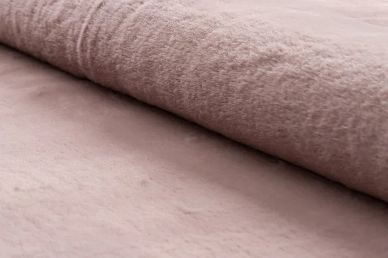 Teppich BUNNY Kreis rosa IMITATION VON KANINCHENPELZ