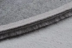 Teppich BUNNY Kreis silber IMITATION VON KANINCHENPELZ