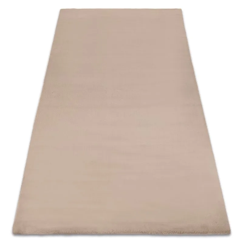 Teppich BUNNY taupe beige IMITATION VON KANINCHENPELZ