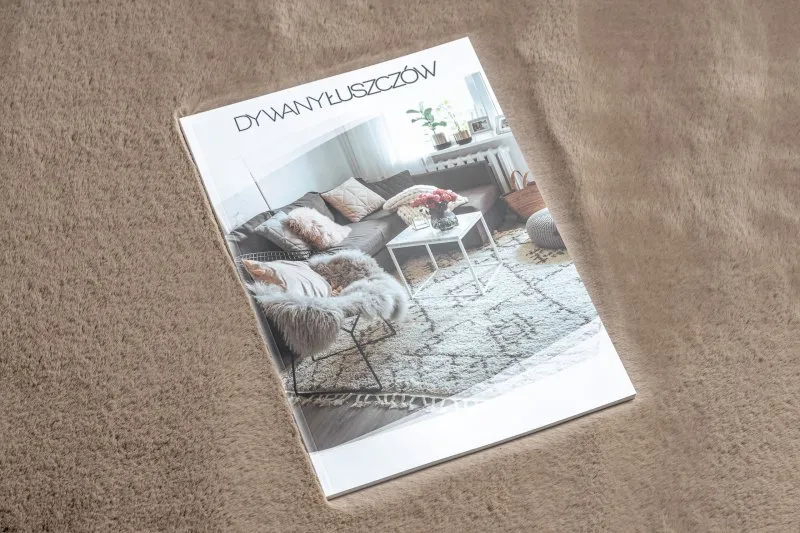 Teppich BUNNY taupe beige IMITATION VON KANINCHENPELZ