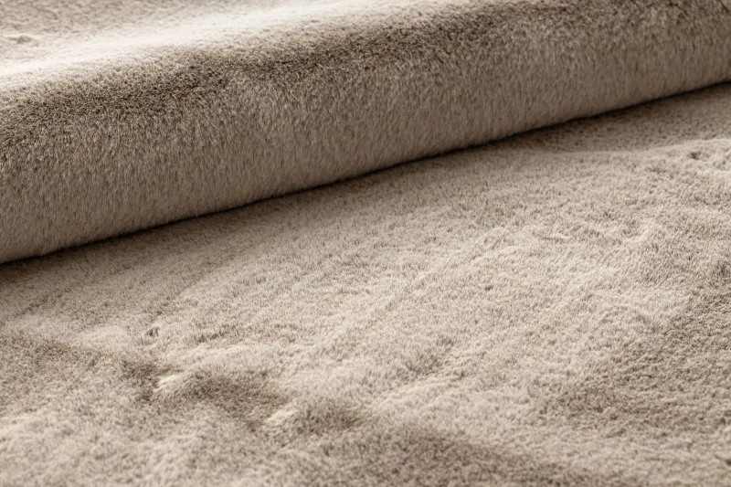 Teppich BUNNY taupe beige IMITATION VON KANINCHENPELZ